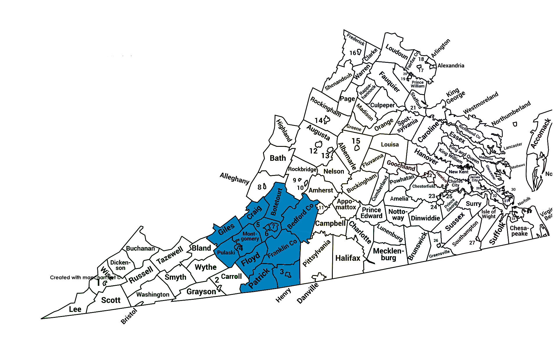 Bản đồ khu vực Susan Perry